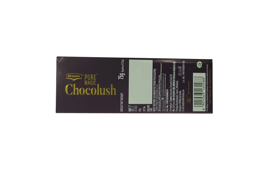 Britannia Pure Magic Chocolush Biscuits    Box  75 grams